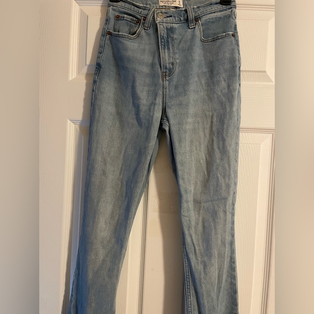 Abercrombie high-rise skinny jeans, size 25 curve love, washed light blue